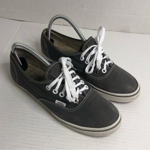 Vans Sneakers Mens 7.5 Women 9 Gray Low Top Fabric Summer Shoes Lace Tie